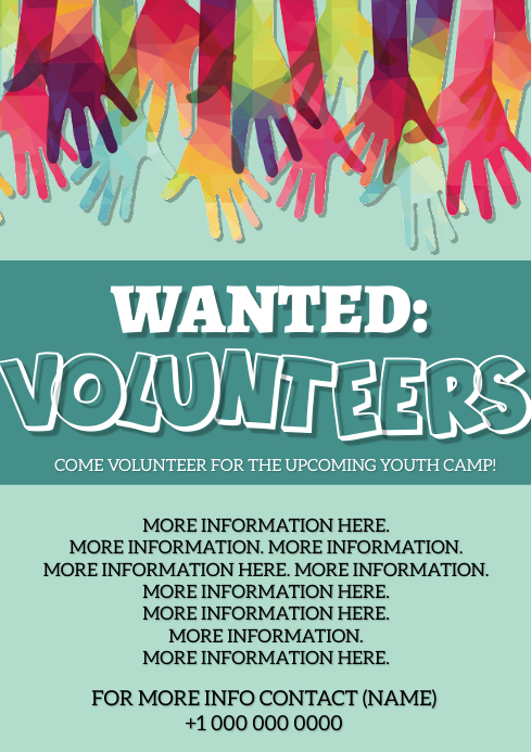 Volunteers Needed Flyer Template PosterMyWall