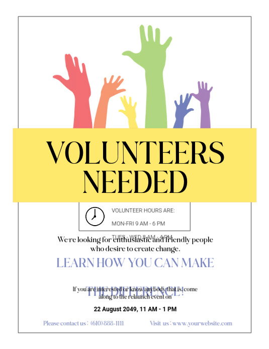 Volunteers Needed Flyer Template PosterMyWall