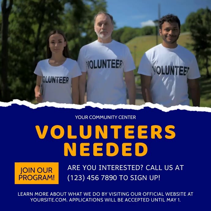 Volunteers Needed Fundraiser Square Video Template Postermywall