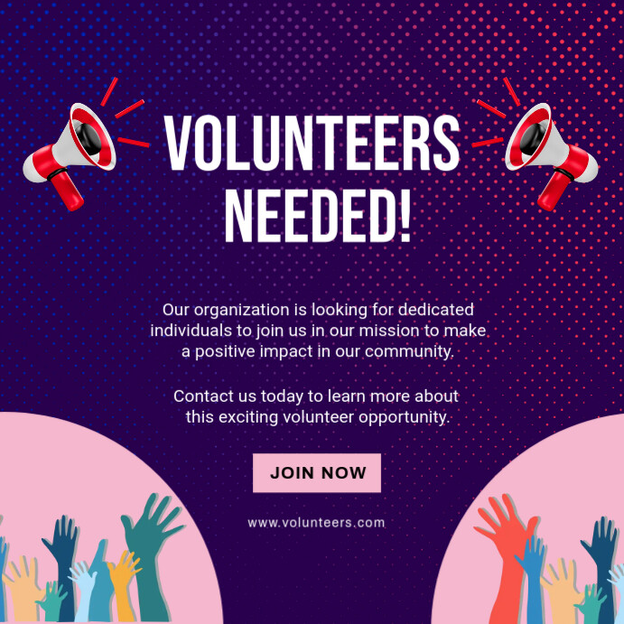 VOLUNTEERS NEEDED POSTER Template | PosterMyWall