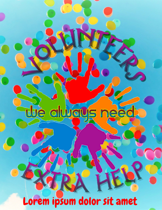 Volunteers - we need extra help Template | PosterMyWall