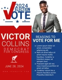VOTE Campaign FLYER design, election flyer Løbeseddel (US Letter) template
