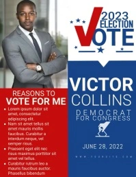 VOTE Campaign FLYER design Рекламная листовка (US Letter) template