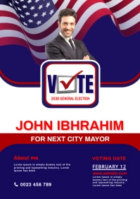 vote for city mayor poster A3 template