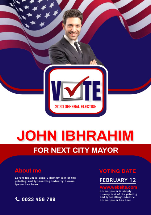 Election Mayor Card vote for city mayor poster Template | PosterMyWall