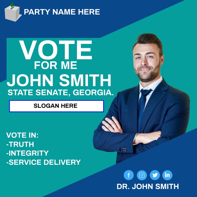 vote for me poster Template PosterMyWall