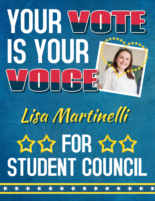 Vote for Student Council Pamflet (Letter AS) template