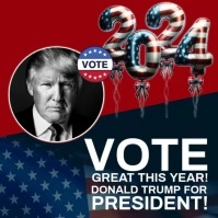 vote for trump campaign poster square design template