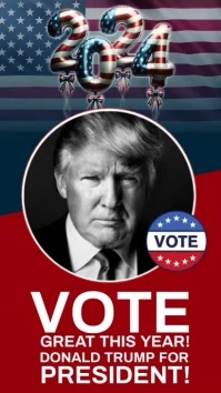 vote for trump campaign poster story design template