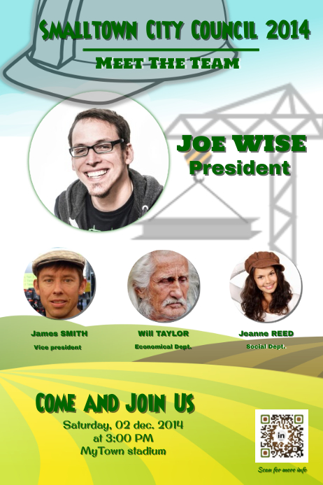 Vote poster with QR code template