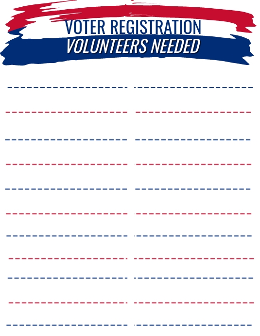 Voter's Registration Sign Up Sheet Template | PosterMyWall