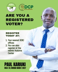 Voter Registration Drive Campaign Poster Design Template Instagram Portrait