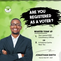 Voter registration Drive campaign poster Instagram-bericht template