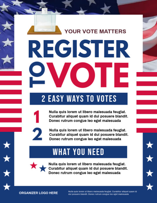 Voter Registration Flyer Template Postermywall