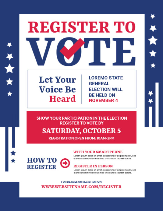 Registration Vote Design Voter Registration Flyer Template | PosterMyWall