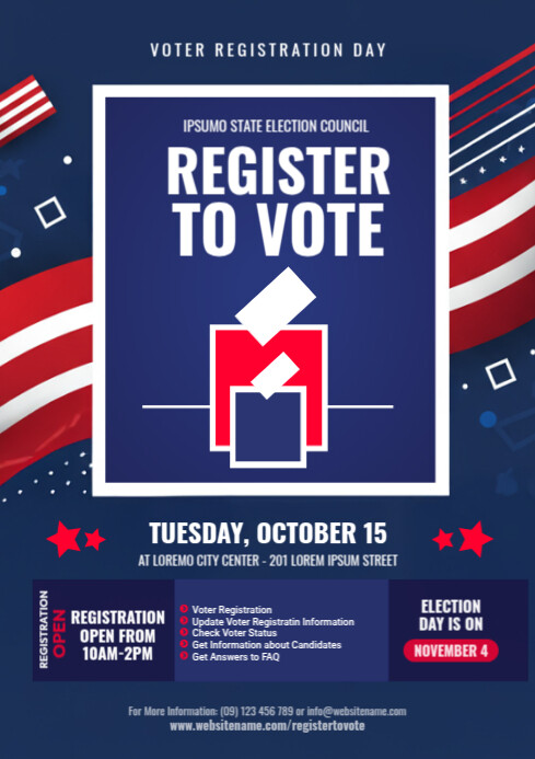 Voter Registration Flyer Template | PosterMyWall