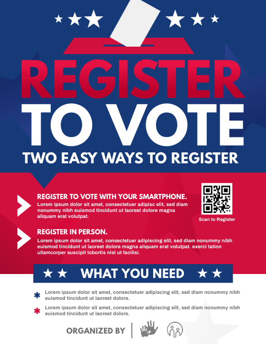 Voter Registration Flyer Ulotka (US Letter) template