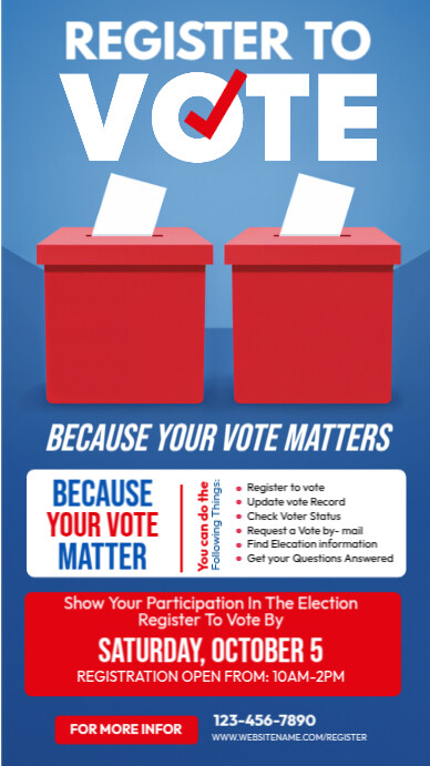 Registration Vote Design voter registration flyer Template | PosterMyWall