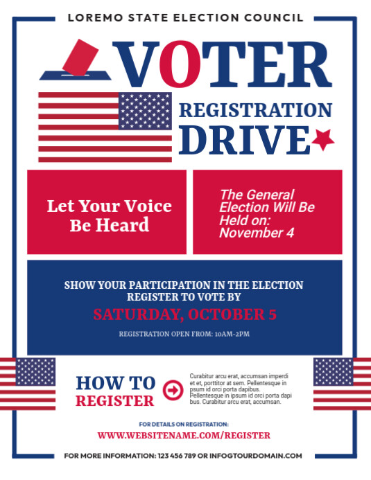 Registration Vote Design Voter Registration Flyer Template | PosterMyWall