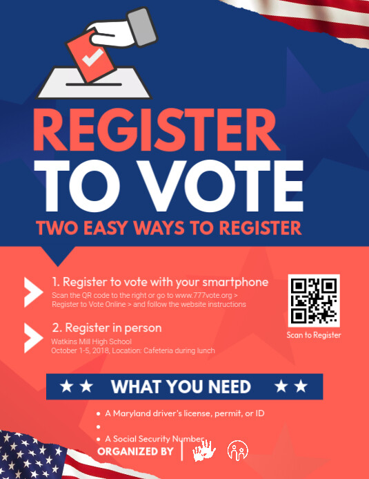 Registration Vote Design Voter Registration Flyer Template | PosterMyWall
