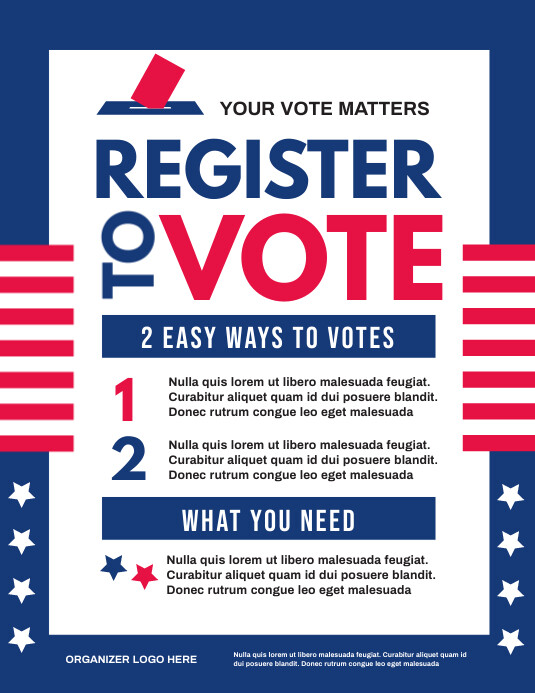 Register Form Flyer Voter Registration Flyer Template | PosterMyWall