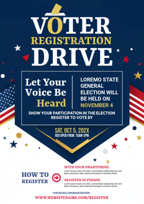 Registration Vote Design Voter Registration Flyer Template | PosterMyWall