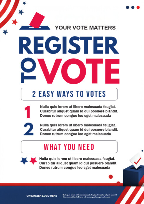 Registration Vote Design Voter Registration Flyer Template | PosterMyWall