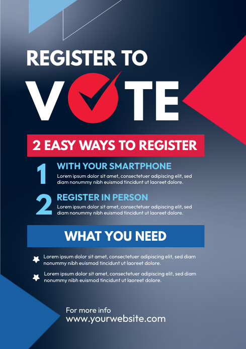 Registration Vote Design Voter Registration Flyer Template | PosterMyWall