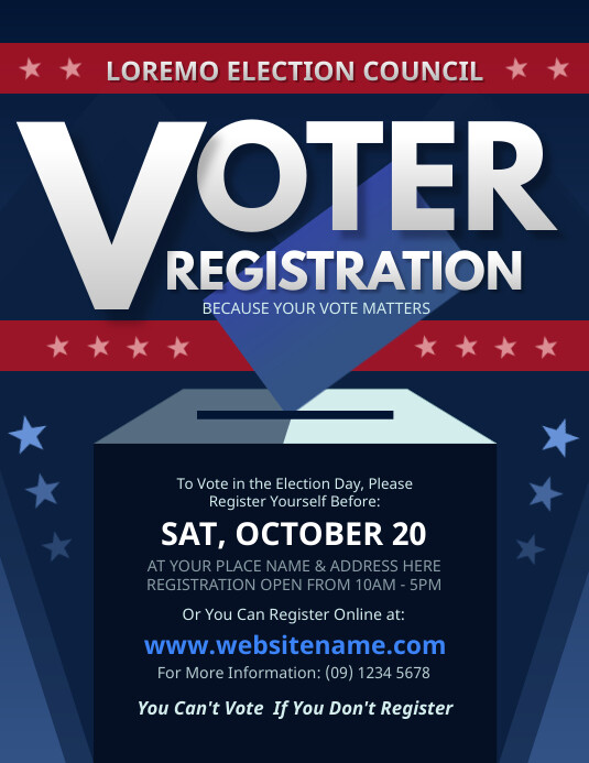 Registration Vote Design Voter Registration Flyer Template | PosterMyWall