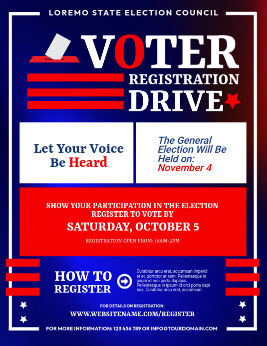 Registration Vote Design Voter Registration Flyer Templat | PosterMyWall