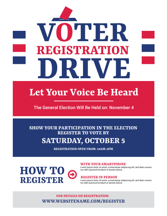 Registration Vote Design Voter Registration Flyer Template | PosterMyWall