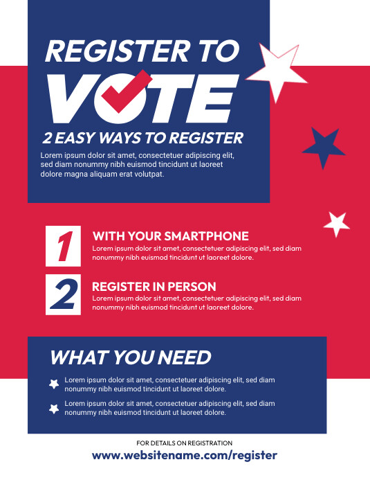 Registration Vote Design Voter Registration Flyer Template | PosterMyWall