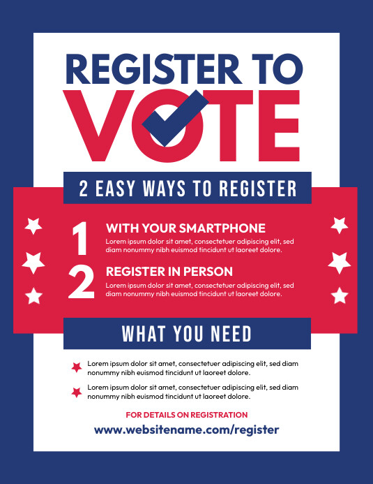 Registration Vote Design Voter Registration Flyer Template | PosterMyWall