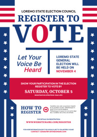 Registration Vote Design Purple Voter Registration A4 Template | PosterMyWall