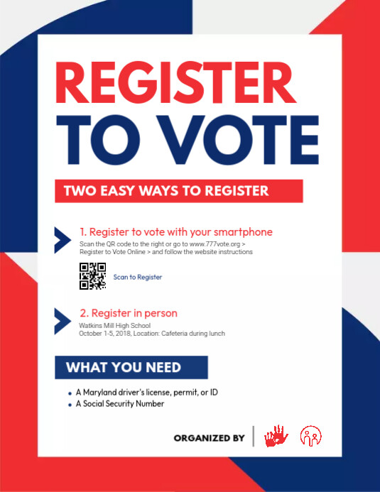 Register Form Flyer Voter Registration Flyer Template | PosterMyWall