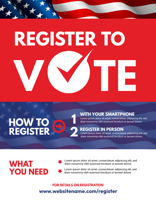 Registration Vote Design Voter Registration Flyer Template | PosterMyWall