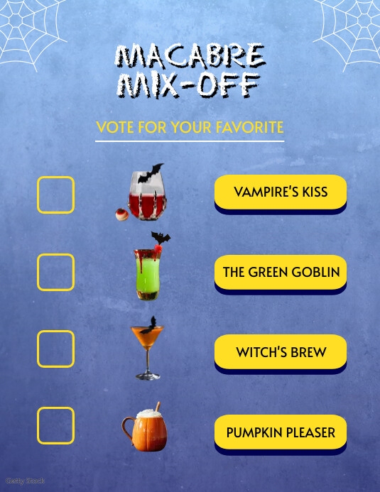 Voting Ballot Halloween Bar Flyer template