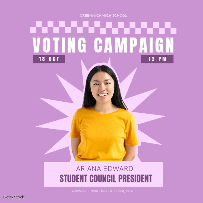 Voting Campaign Square Poster Template | PosterMyWall