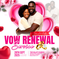 Vows renewal church service marriage wedding vow renew ceremony invitation flyer poster template