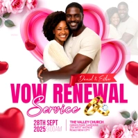 Vows renewal church service marriage wedding vow renew ceremony invitation flyer poster template Message Instagram