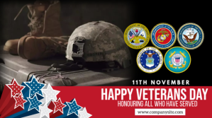 Preto Veterans Day Digital na Display Template