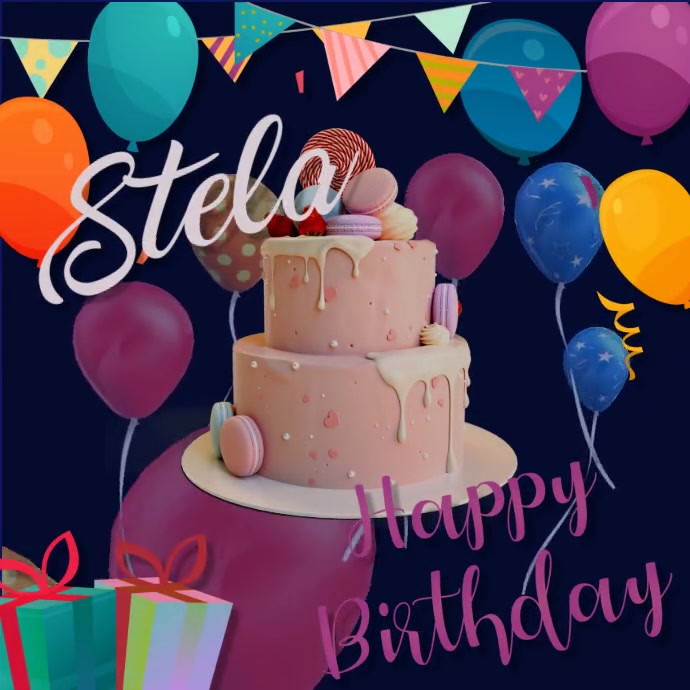 Vídeo art template,birthday Kwadrat (1:1)