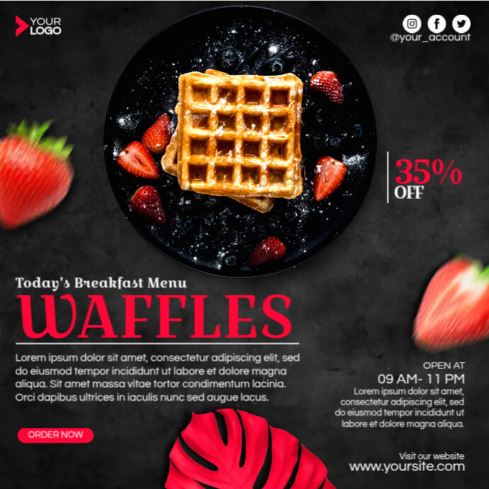 Waffle Menu User Interface Waffle Food Menu Template | PosterMyWall