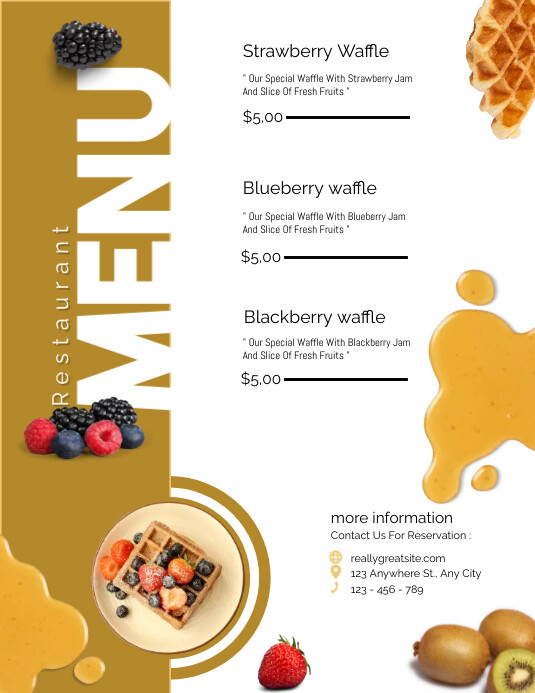 waffle menu Template | PosterMyWall