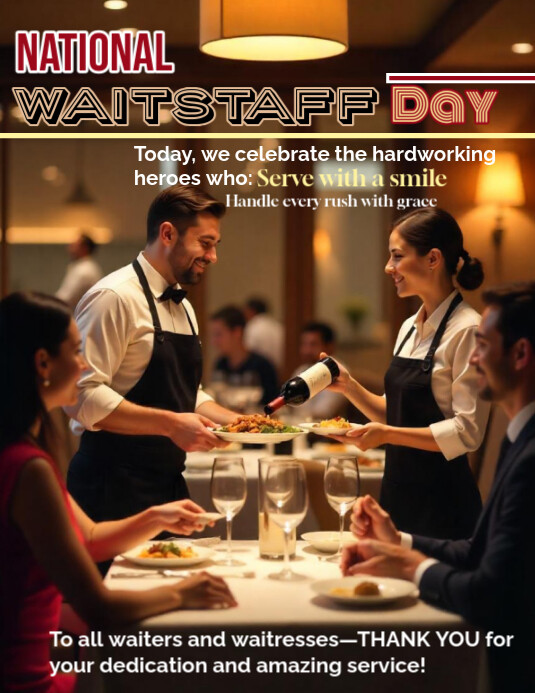 Waitstaff Day Template | PosterMyWall