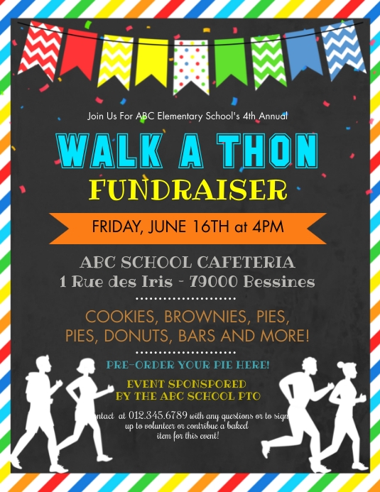 Walk-a-Thon Fundraiser Flyer ใบปลิว (US Letter) template