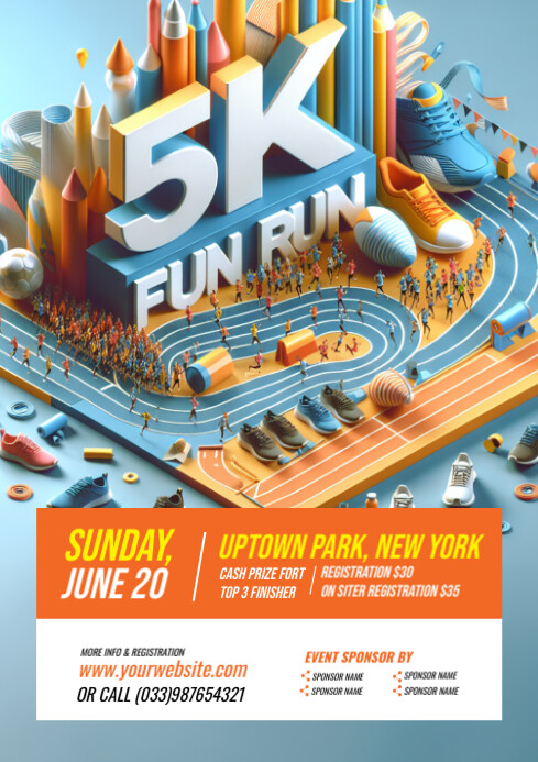 Walk And Run Event Flyer A4 Templat | PosterMyWall