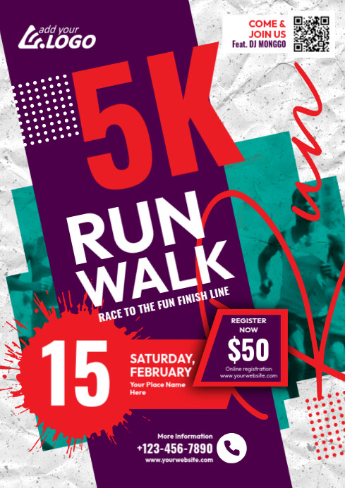 Walk And Run Event Flyer A4 template