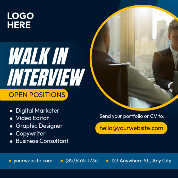 Walk In Interview Template | PosterMyWall