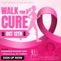 Pink Charity Walk โพสต์บน Instagram Template